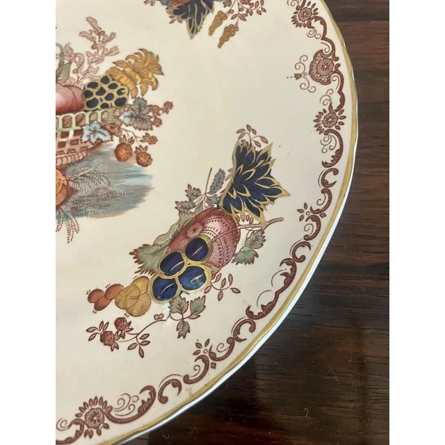 1920s Antique Hand Painted Masons Ironstone Plate, 1920 For Sale - Image 5 of 7