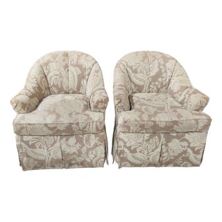 Vintage Barrel Back Club Chairs-a Pair For Sale