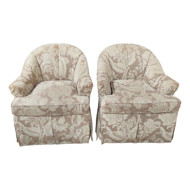 Vintage Barrel Back Club Chairs-a Pair For Sale