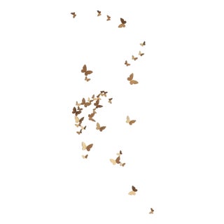 Gold Butterfly Wall Sculpture Vertical Flight Left For Sale