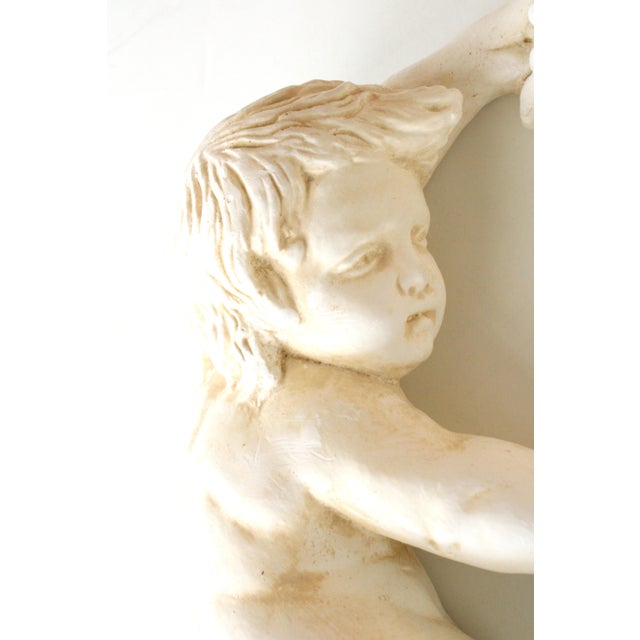 French 13"Sculptural Garden Cherub/Wall Mount For Sale - Image 3 of 5