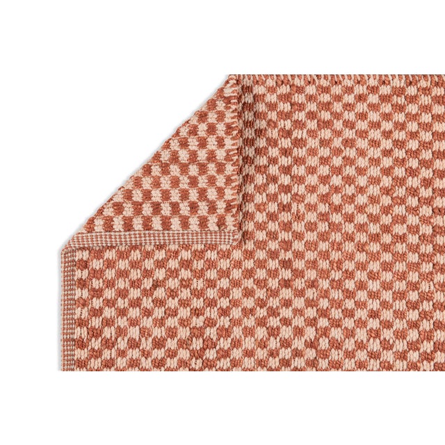 Part & Parcel Goods Textured Check Rug, 10'x14', Topaz and Bisque For Sale - Image 4 of 4