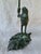 Whimsical vintage bronze frog standing on a leaf candlestick. No marks. Candlestick measures 7" by 4" by 12". Lovely...
