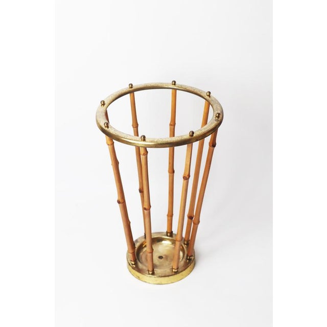 Umbrella Stand in Bamboo and Brass, 1960s For Sale - Image 13 of 15
