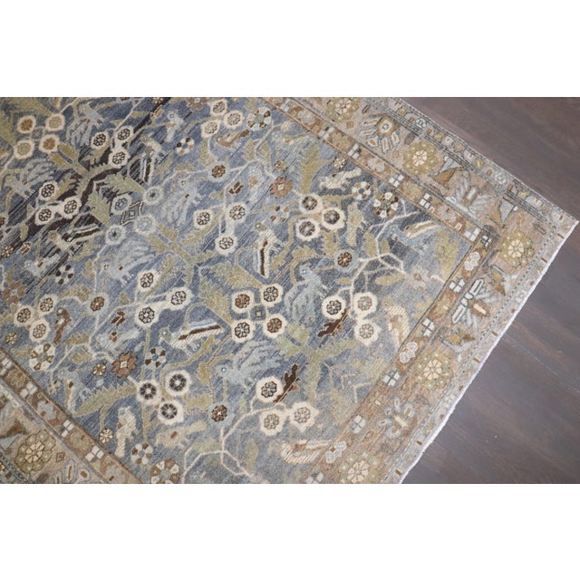 Brown Antique Zabihi Collection Persian Bidjar Bird Rug - 4'6" x 6'8" For Sale - Image 8 of 10