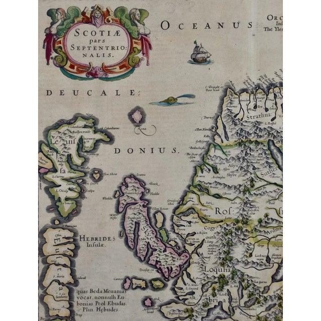 Northern Scotland: A 17th Century Hand-colored Map by Mercator For Sale - Image 4 of 7