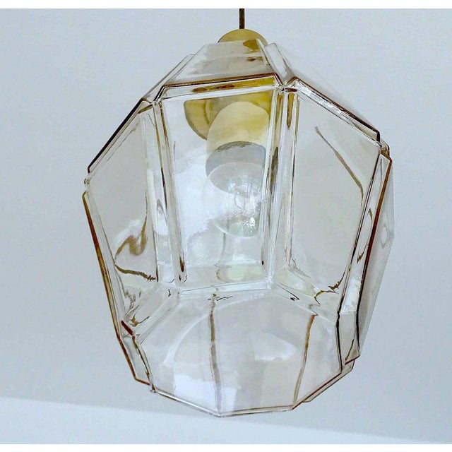 Vintage Lantern Pendant Light in Glass from Limburg For Sale - Image 14 of 18