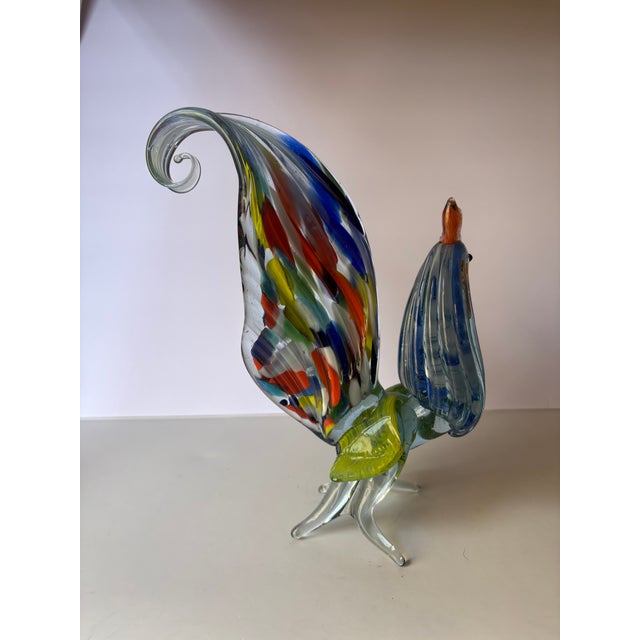 Vintage Murano Hand Blown Glass Rooster Sculpture For Sale - Image 10 of 10