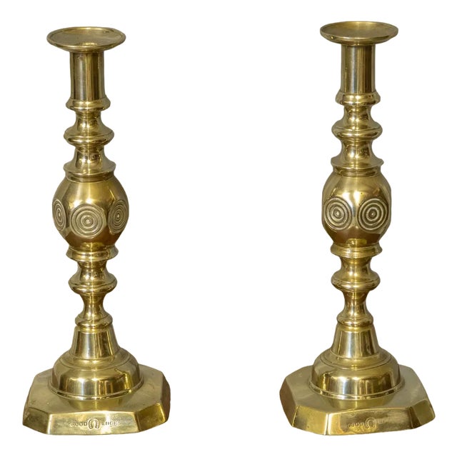 Victorian Good Luck Candlesticks, Set of 2 For Sale