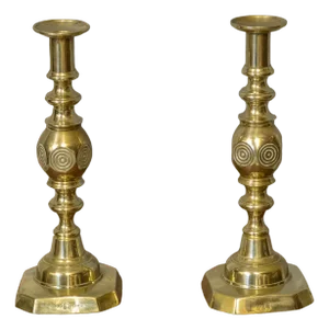 Victorian Good Luck Candlesticks, Set of 2