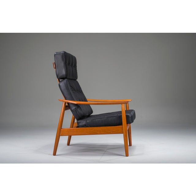 Mid-Century Modern FD 164 Armchair in Teak and Black Leather by Arne Vodder for Cado, Denmark, 1960s For Sale - Image 12 of 18