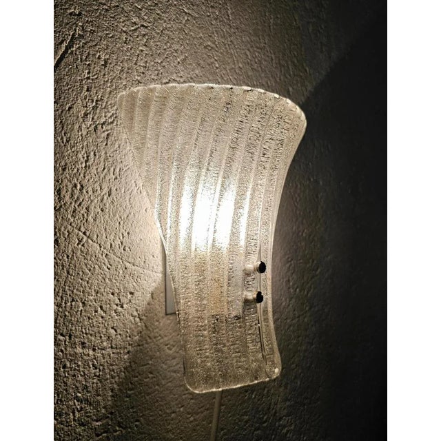 Mid-Century Modern Murano Glass Sconces from Barovier and Toso, 1970, Set of 2 For Sale - Image 4 of 10