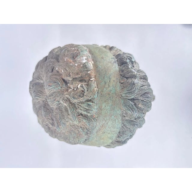 Metal Large Classical Hollow Cast Bronze Male Head Sculpture on Custom Museum Stand For Sale - Image 7 of 10