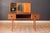 Mid Century Modern vanity dressing table in teak designed by Kai Kristiansen for Aksel Kjersgaard, Denmark. Features sleek...