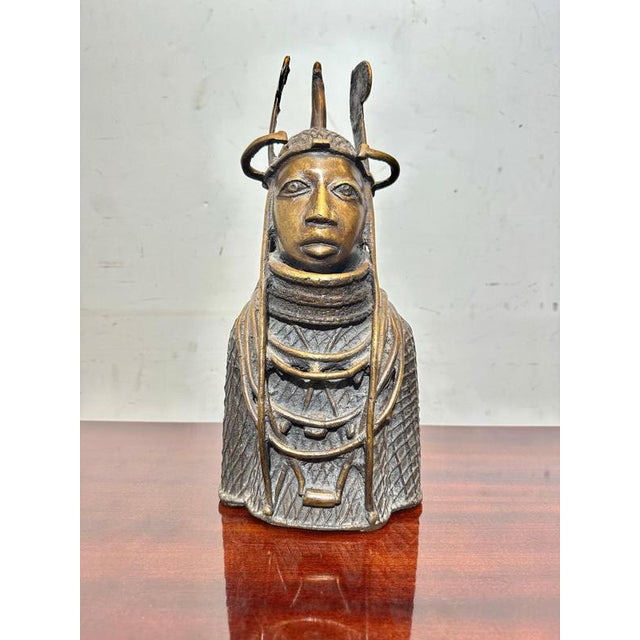 Bronze African Tribal Bust For Sale - Image 5 of 5