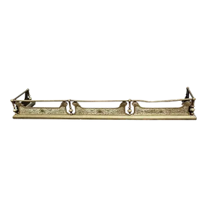 19th Century Louis XVI Cast Brass and Iron Fireplace Fender