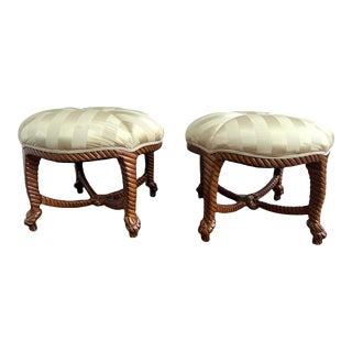 Vintage French Rope Knot Stools in the Style of a.m.e. Fournier For Sale