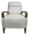 Ivory Textured Pushback Recliner With Wood Arms For Sale
