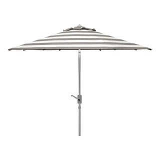 Iris Fashion Line 9Ft Round Umbrella, Grey & White/Chrome Pole For Sale