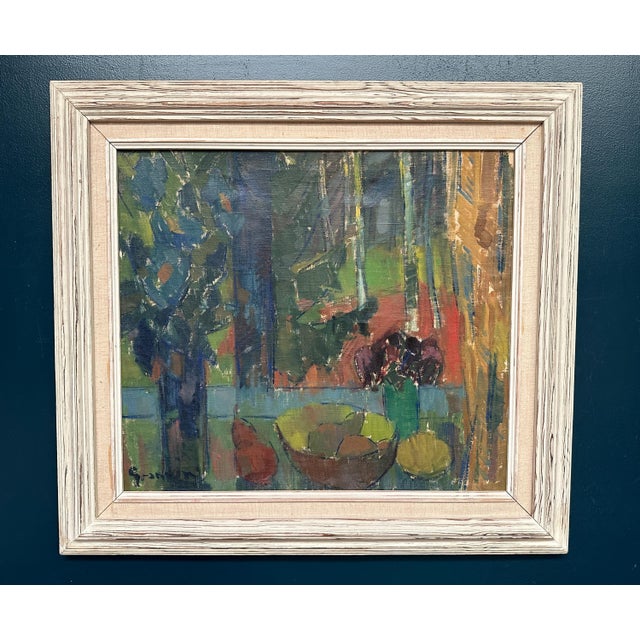 Svan Grandin, Still Life with Fruit Bowl, 1950s, Oil Painting on Canvas, Framed For Sale - Image 9 of 11