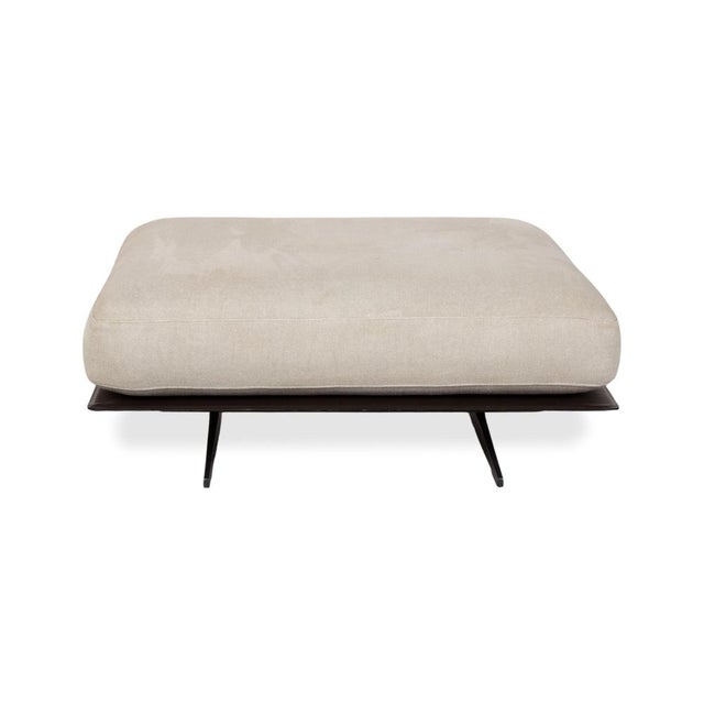 Modern Soft Dream Fabric Stool Cream Beige by Antonio Citterio for Flexform For Sale - Image 3 of 12