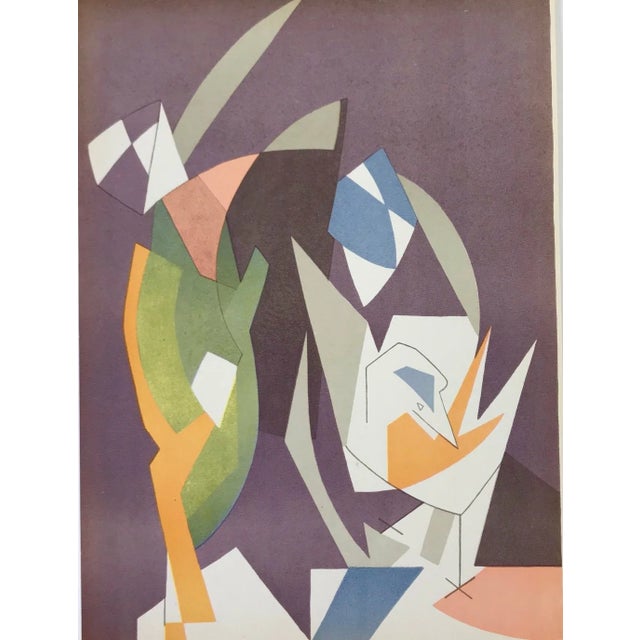 Abstract 1961 Andre Beaudin Original Lithograph -6 For Sale - Image 3 of 3