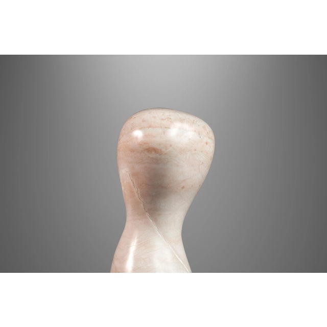 Modern Abstract Oblong "Arrokoth" Sculpture in Solid Alabaster by Mark Leblanc for Mark Leblanc Studios, Usa, C. 2023 For Sale - Image 9 of 12