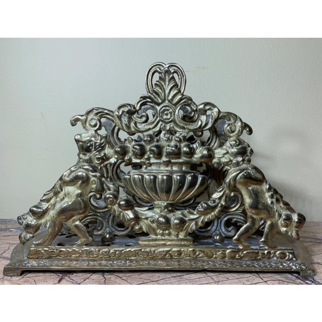 Mid-Century Modern Vintage Solid Brass Napkins Holder For Sale - Image 3 of 9