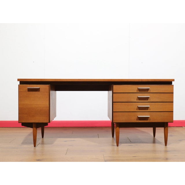 A beautiful vanity desk crafted from vintage teak, originally built as a dressing table but perfectly suited for use as a...