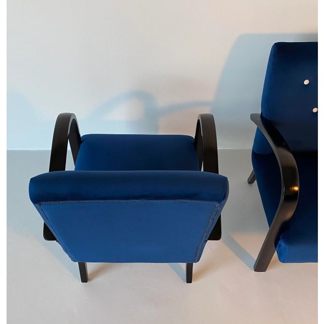 Set of Italian Art Deco Blue Armchairs, 1930s For Sale - Image 9 of 10
