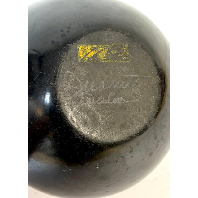 Signed Santa Clara Pueblo Carved Blackware Vase, Juanita Pueblo, Mid 20th C. For Sale - Image 4 of 18