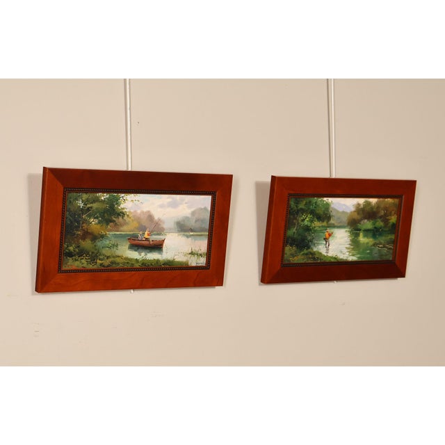 Traditional Salvador Caballero Pair of Fishermen Paintings For Sale - Image 3 of 18