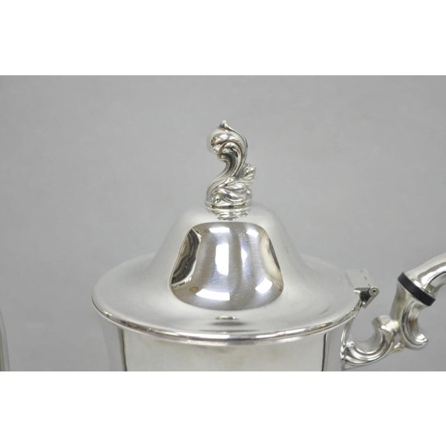 Victorian Vintage Oneida Victorian Style Silver Plated Victorian Teapot Coffee Pot For Sale - Image 3 of 13