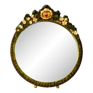 1930's English Barbola Dressing Table Mirror