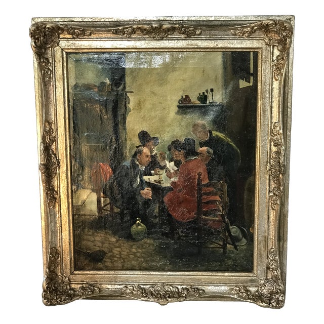 J. Nagel, Figurative Composition, Early 20th Century, Oil Paintig on Canvas, Framed For Sale