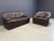 Vintage Brown Leather Sofa Set, 1970s, Set of 2 For Sale - Image 9 of 14