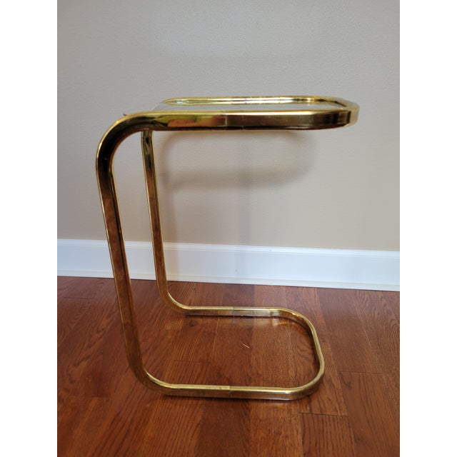 Brass Mid-Century Modern Milo Baughman Style Brass Side Tables - a Pair For Sale - Image 8 of 11