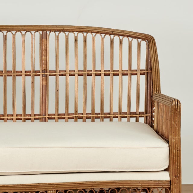 1930s French Art Deco Rattan Sofa For Sale - Image 5 of 15