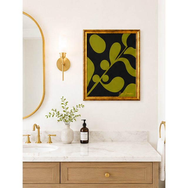 Verdant Noir Abstract Painting, Framed by Bryan Boomershine For Sale In Palm Springs - Image 6 of 8