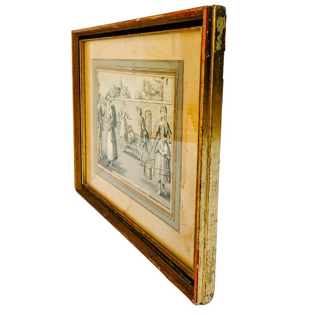 Wood Antique French "Cris De Paris" Framed Engravings After Nicolas Guérard - A Pair For Sale - Image 7 of 9