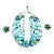 Vintage Elsa Schiaparelli Turquoise & Green Glass Strand Necklace With Clip on Earrings - 3 Pieces For Sale