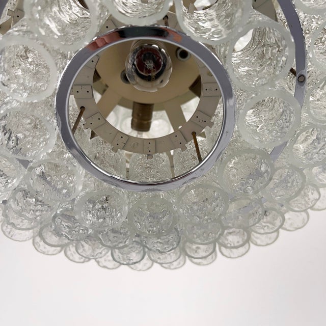 Brutalist Chandelier with 167 Frosted Glass Tubes by Doria-Leuchten, Germany, 1970s For Sale - Image 9 of 13