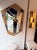 Contemporary Asymmetrical Mirror Rattan Marquetry and Enamel Metal. Italy For Sale - Image 4 of 12