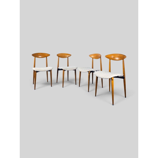 Mid-Century Italian Dining Chairs in Beech, Italy, 1960s, Set of 4 For Sale - Image 9 of 18
