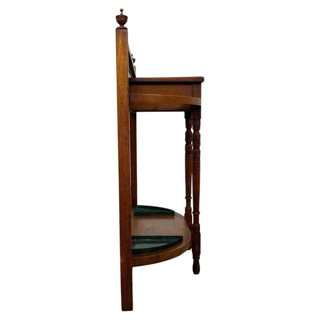 Antique Early 20th Century English Edwardian Golden Oak Hall Stand For Sale - Image 5 of 11