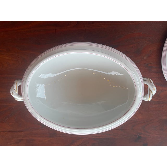 Mid 19th Century Antique Wales Cardiff Swansea Porcelain White Gold Leaf Tureen Under-Plate & Ladle For Sale - Image 5 of 9