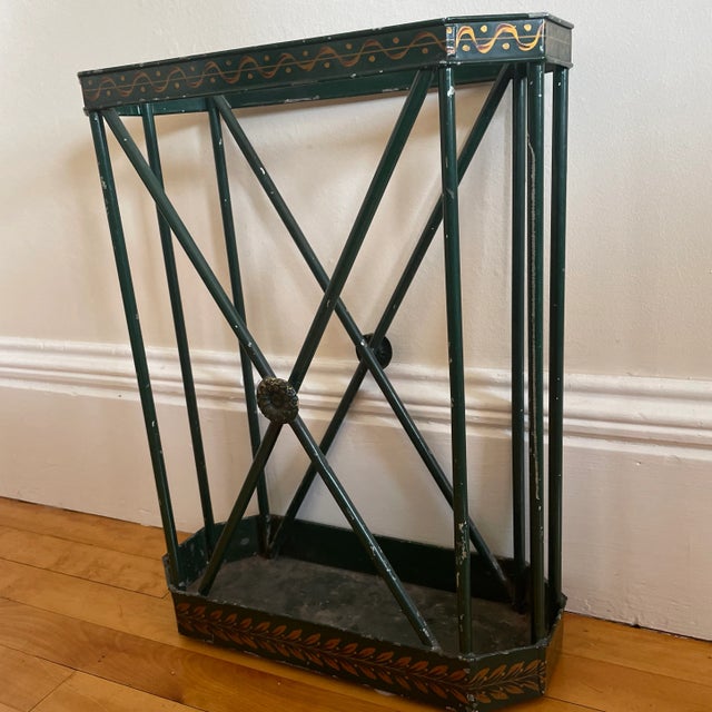 Early 19th Century Antique Painted Metal Umbrella Stand For Sale In Boston - Image 6 of 12