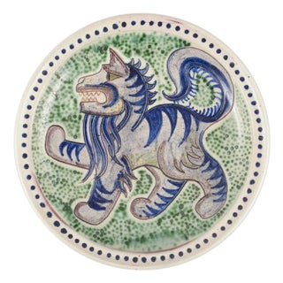 Large Ceramic Bowl with a Stylized Creature from Svend P. Jørgensen, Denmark, 1956 For Sale