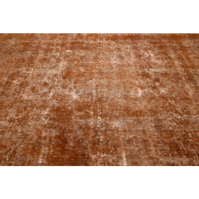 Antique Room Size Orange Wool Rug Persian Overdyed With Allover Pattern For Sale - Image 10 of 11