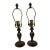 Petite Art Nouveau Style Bronze Finish Table Lamps- A Pair For Sale